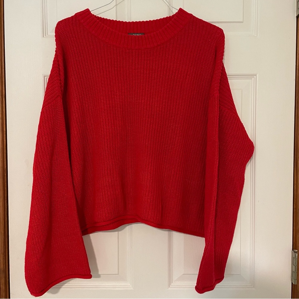 Wild Fable Vibrant Red Crew Neck Sweater
